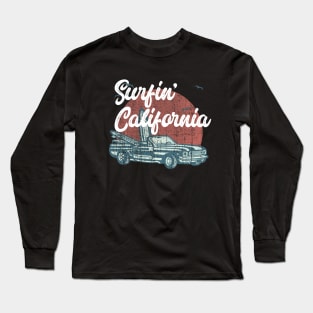 Surfin' California Muscle Car Vintage Convertible Surfer Long Sleeve T-Shirt